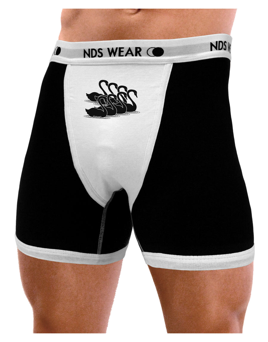 Seven Swans A Swimming Mens NDS Wear Boxer Brief Underwear-Boxer Briefs-NDS Wear-Black-with-White-Small-Davson Sales