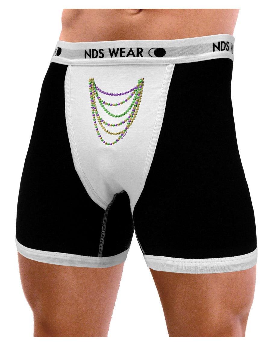 Mardi Gras Beads Necklaces Mens NDS Wear Boxer Brief Underwear-Boxer Briefs-NDS Wear-Black-with-White-Small-Davson Sales