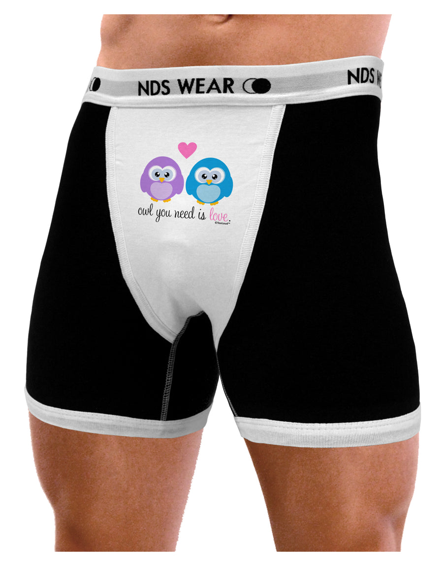 Owl You Need Is Love Mens NDS Wear Boxer Brief Underwear by TooLoud-Boxer Briefs-NDS Wear-Black-with-White-Small-Davson Sales