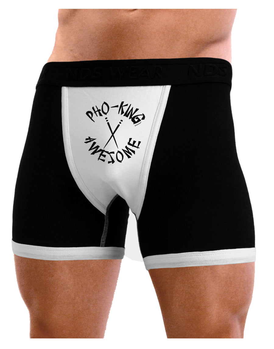 PHO KING AWESOME, Funny Vietnamese Soup Vietnam Foodie Mens NDS Wear Boxer Brief Underwear-Boxer Briefs-NDS Wear-Black-with-White-Small-Davson Sales