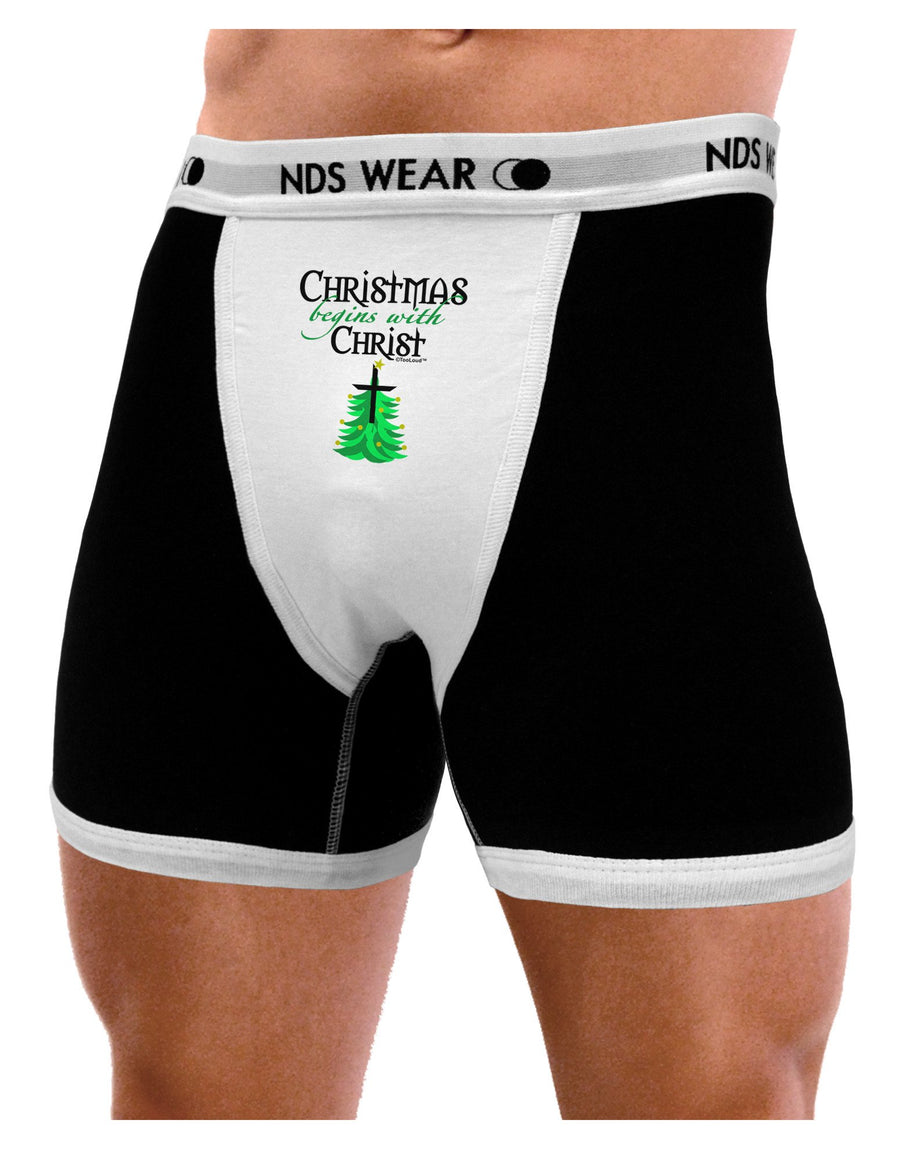 Begins With Christ Mens NDS Wear Boxer Brief Underwear-Boxer Briefs-NDS Wear-Black-with-White-XXX-Large-Davson Sales