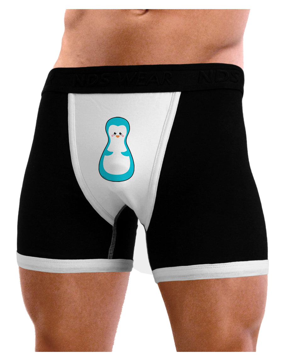 Cute Penguin Matryoshka Nesting Doll - Christmas Mens NDS Wear Boxer Brief Underwear-Boxer Briefs-NDS Wear-Black-with-White-Small-Davson Sales