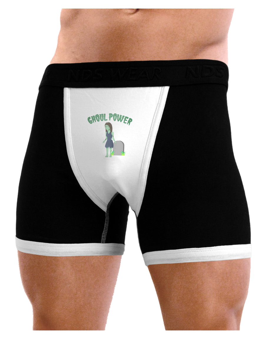 Ghoul Power - Funny Halloween Mens NDS Wear Boxer Brief Underwear-Boxer Briefs-NDS Wear-Black-with-White-Small-Davson Sales