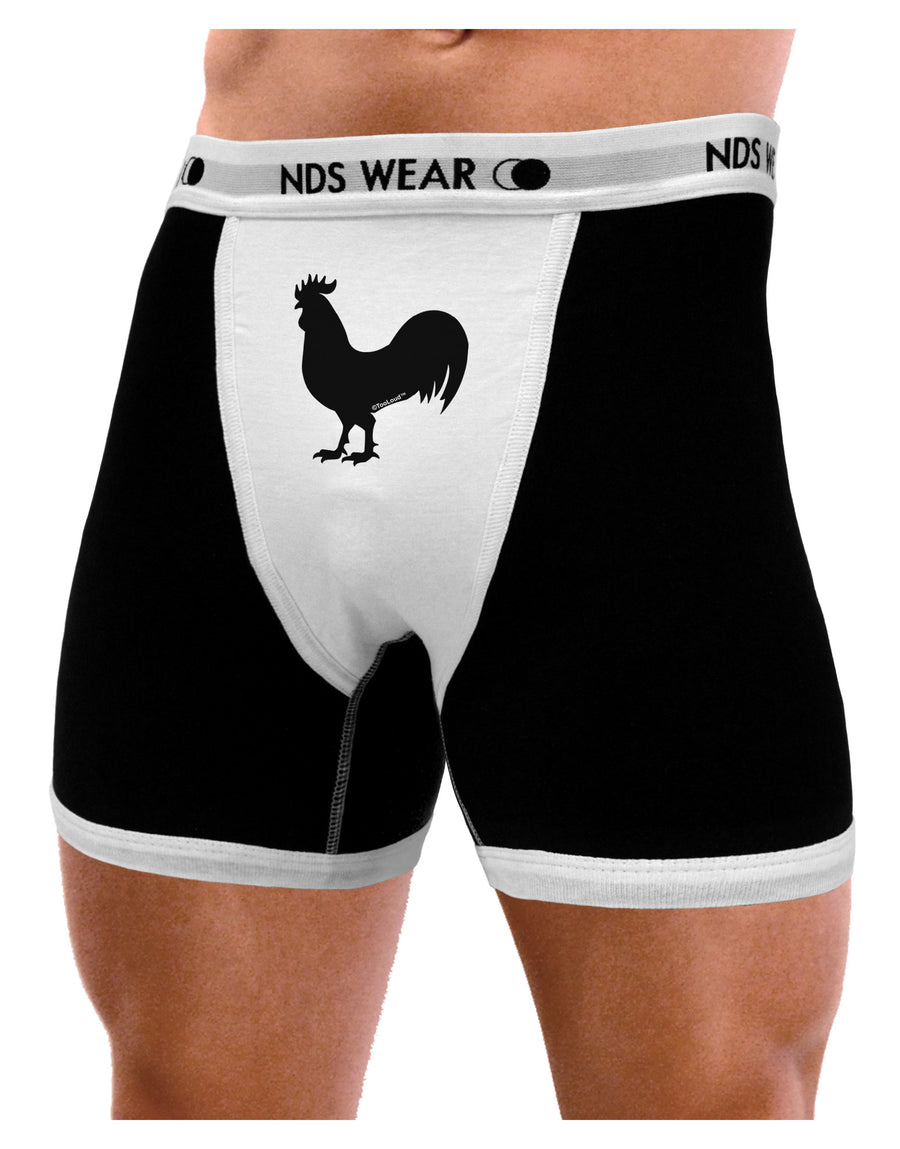 Rooster Silhouette Design Mens NDS Wear Boxer Brief Underwear-Boxer Briefs-NDS Wear-Black-with-White-Small-Davson Sales