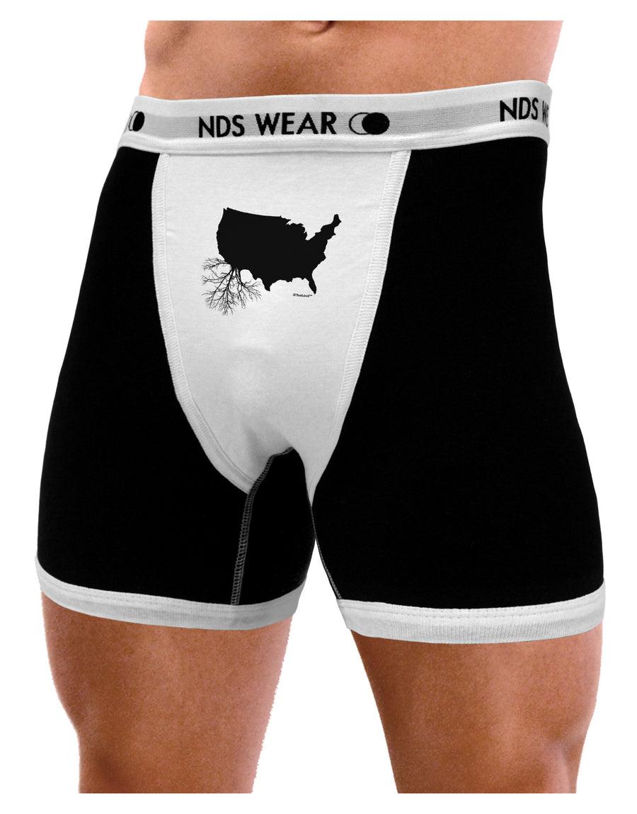 American Roots Design Mens NDS Wear Boxer Brief Underwear by TooLoud-Boxer Briefs-NDS Wear-Black-with-White-Small-Davson Sales