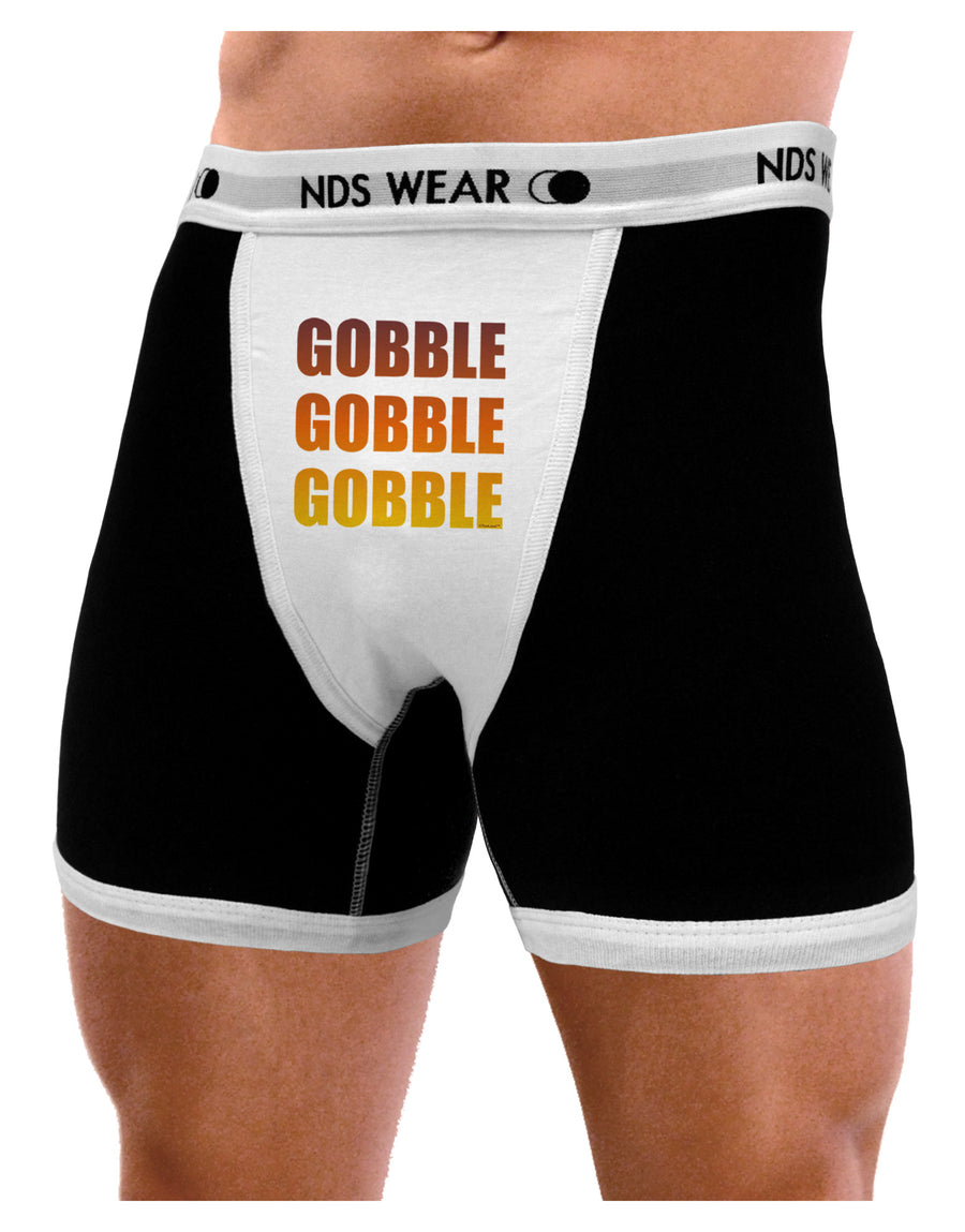 Gobble Gobble Gobble - Thanksgiving Mens NDS Wear Boxer Brief Underwear-Boxer Briefs-NDS Wear-Black-with-White-Small-Davson Sales