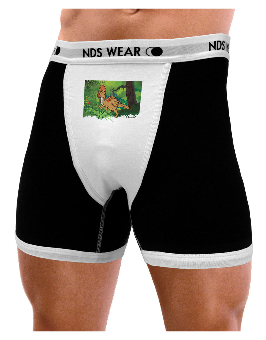 Parasaurolophus Walkeri - Without Name Mens NDS Wear Boxer Brief Underwear-Boxer Briefs-NDS Wear-Black-with-White-Small-Davson Sales