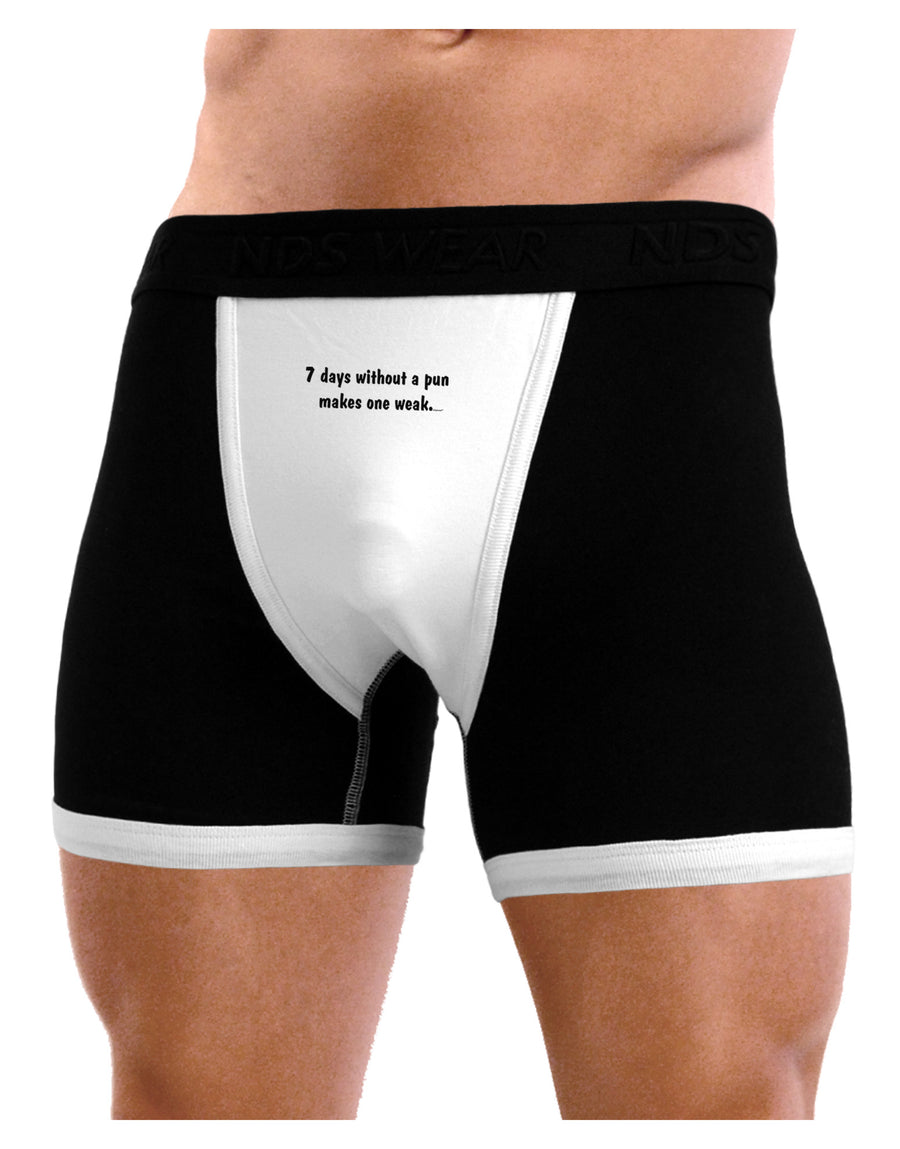 7 Days Without a Pun Makes One Weak Mens NDS Wear Boxer Brief Underwear-Boxer Briefs-NDS Wear-Black-with-White-Small-Davson Sales