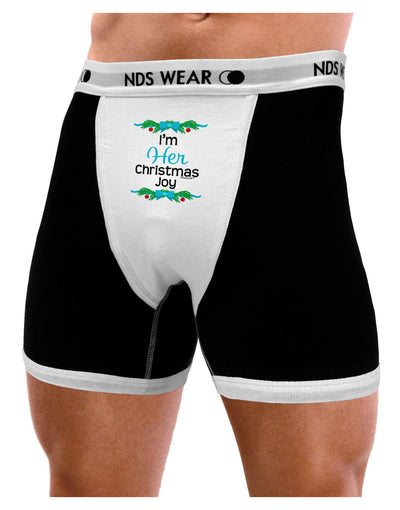 Her Christmas Joy Matching His & Hers Mens NDS Wear Boxer Brief Underwear-Boxer Briefs-NDS Wear-Black-with-White-Small-Davson Sales