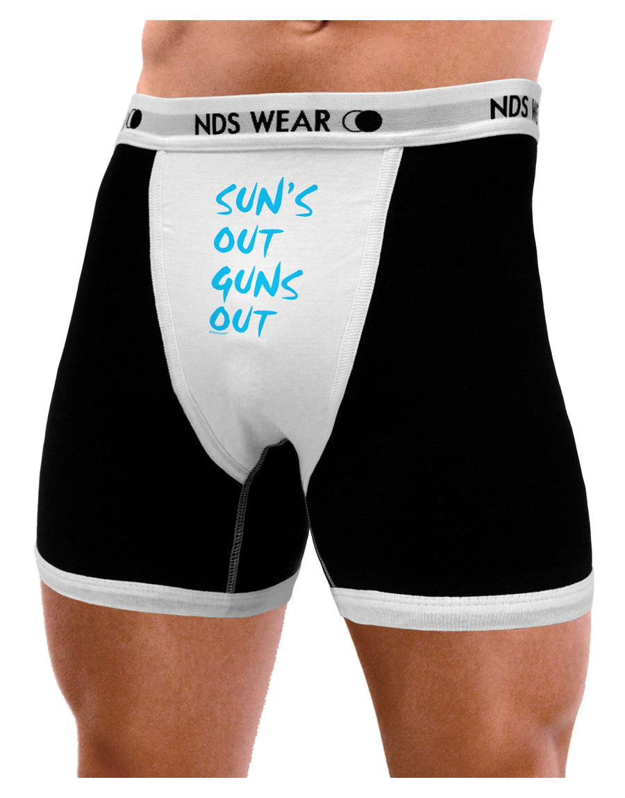 Suns Out Guns Out - Blue Mens NDS Wear Boxer Brief Underwear-Boxer Briefs-NDS Wear-Black-with-White-Small-Davson Sales