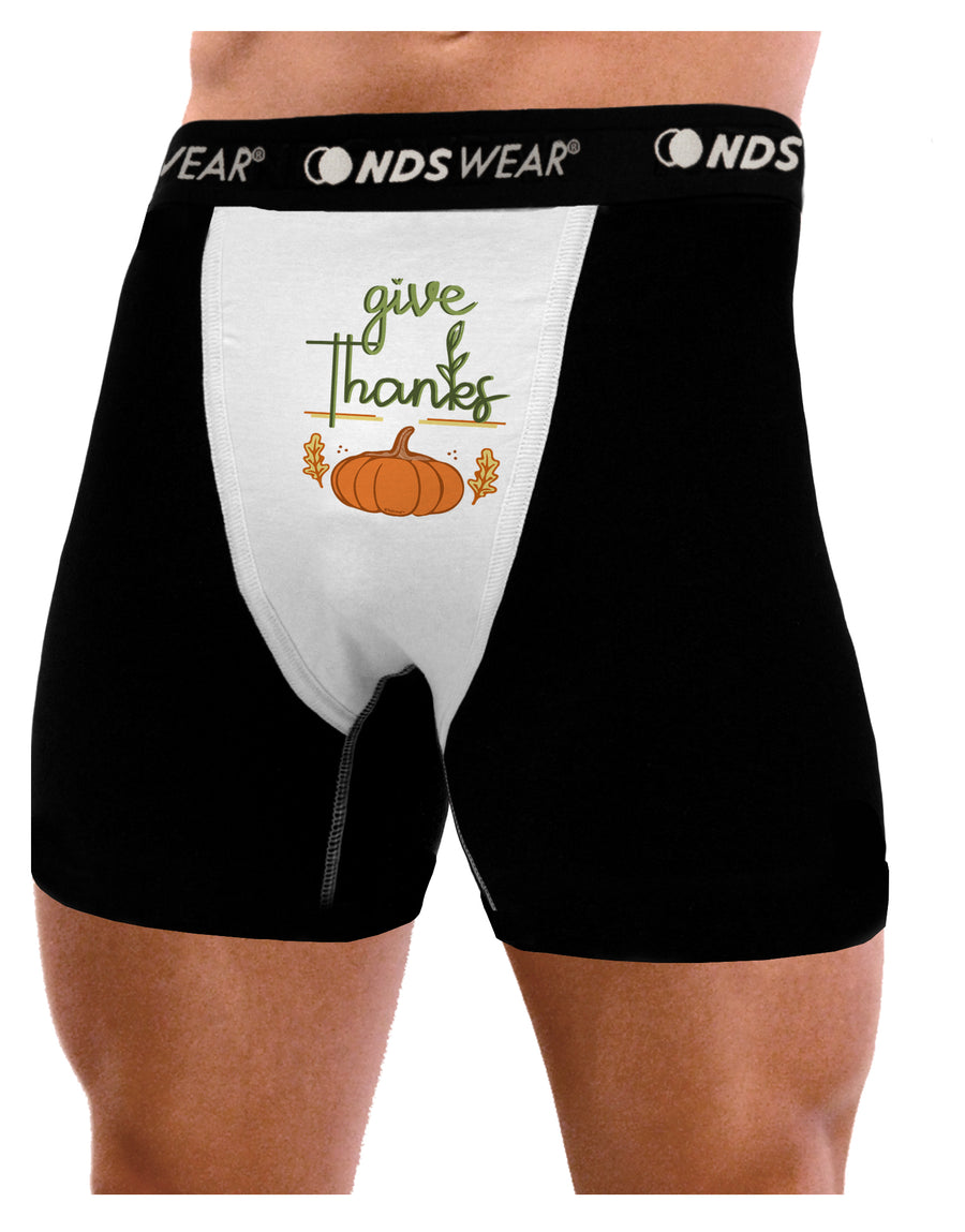 Give Thanks Mens NDS Wear Boxer Brief Underwear-Boxer Briefs-NDS Wear-Black-with-White-Small-Davson Sales