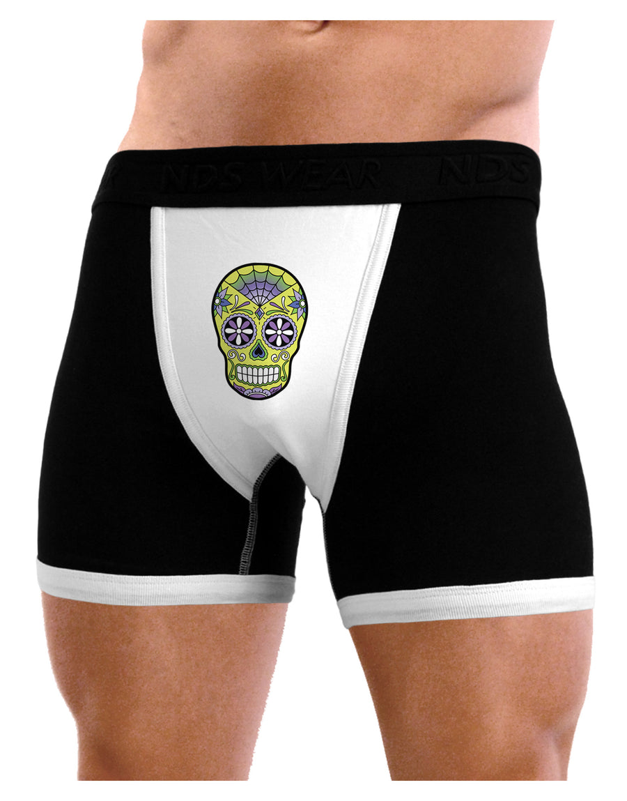 Version 7 Poison Day of the Dead Calavera Mens NDS Wear Boxer Brief Underwear-Boxer Briefs-NDS Wear-Black-with-White-Small-Davson Sales