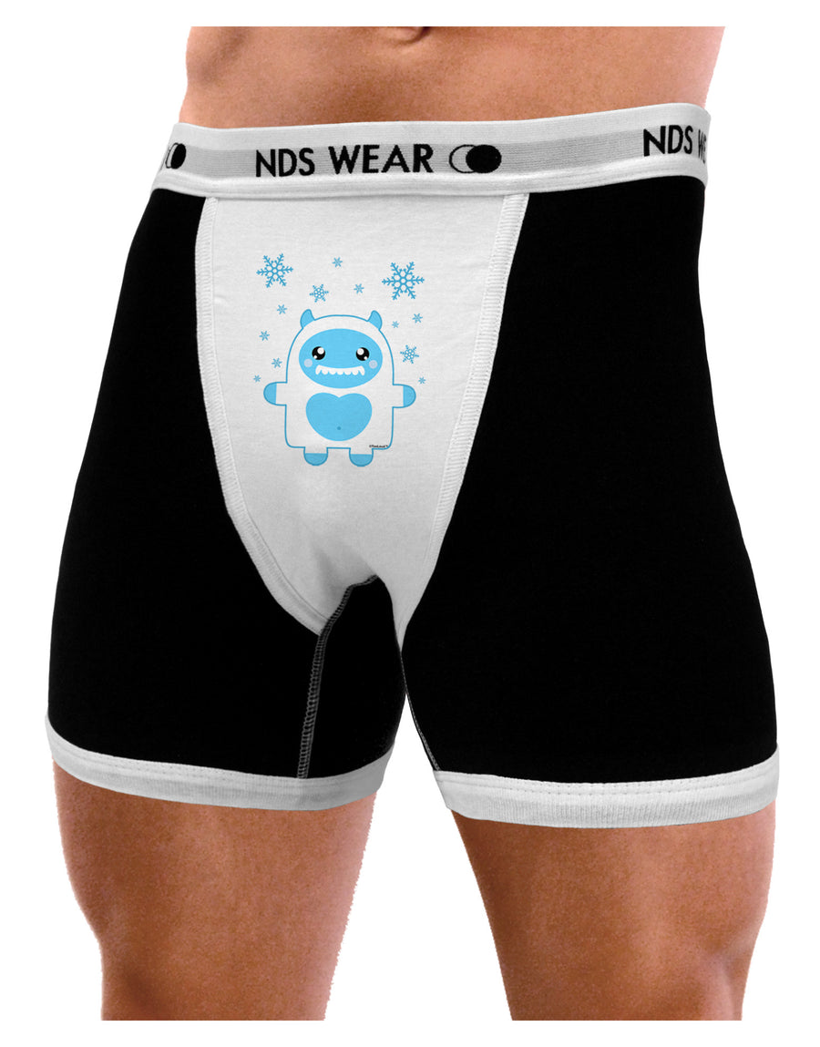 Cute Abominable Snowman Boy Yeti - Christmas Mens NDS Wear Boxer Brief Underwear-Boxer Briefs-NDS Wear-Black-with-White-Small-Davson Sales