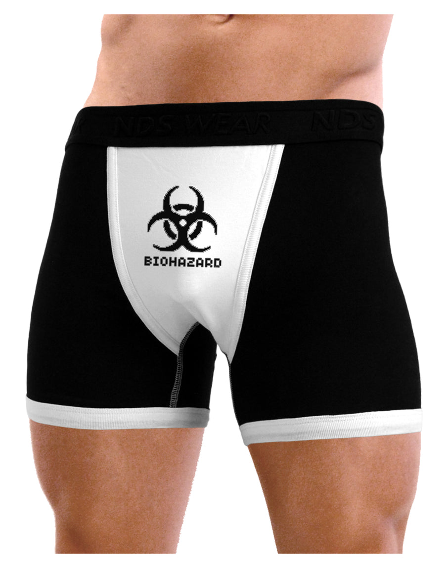 Biohazard Symbol Pixels - Apocalypse Mens NDS Wear Boxer Brief Underwear-Boxer Briefs-NDS Wear-Black-with-White-Small-Davson Sales