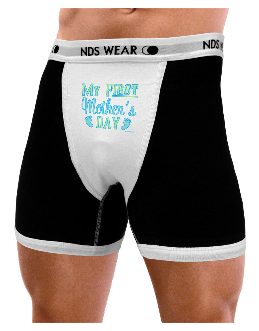 My First Mother's Day - Baby Feet - Blue Mens NDS Wear Boxer Brief Underwear by TooLoud-Boxer Briefs-NDS Wear-Black-with-White-Small-Davson Sales