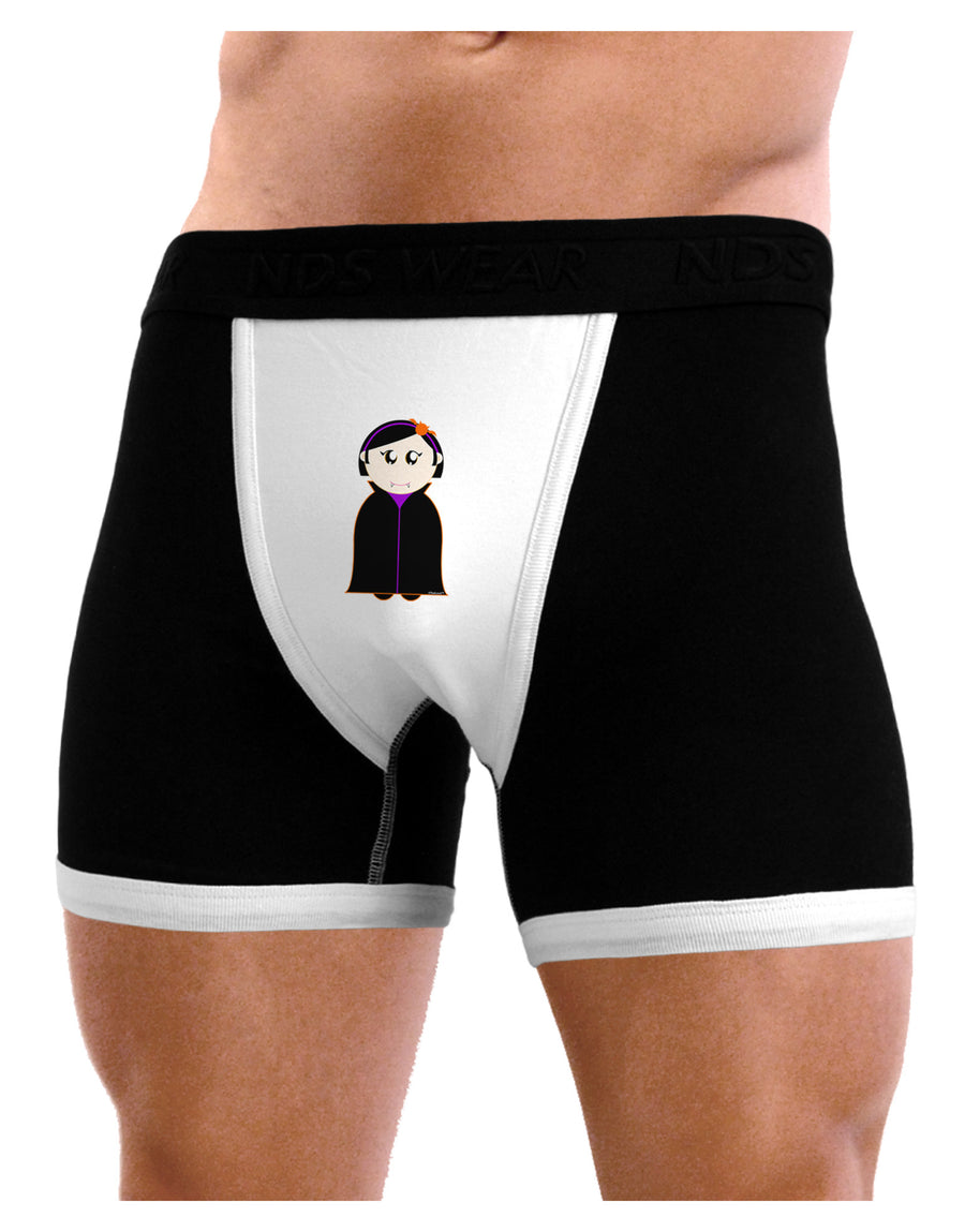 Cute Vampire Girl Halloween Mens NDS Wear Boxer Brief Underwear-Boxer Briefs-NDS Wear-Black-with-White-Small-Davson Sales