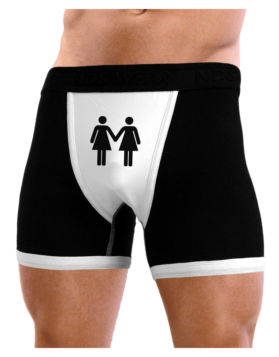 Lesbian Women Holding Hands LGBT Mens NDS Wear Boxer Brief Underwear-Boxer Briefs-NDS Wear-Black-with-White-Small-Davson Sales