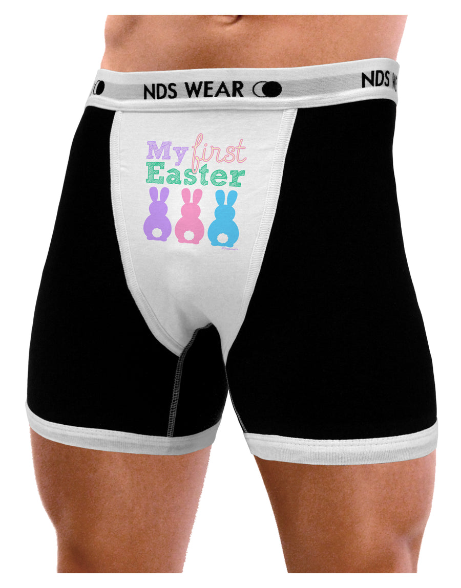 My First Easter - Three Bunnies Mens NDS Wear Boxer Brief Underwear by TooLoud-Boxer Briefs-NDS Wear-Black-with-White-Small-Davson Sales