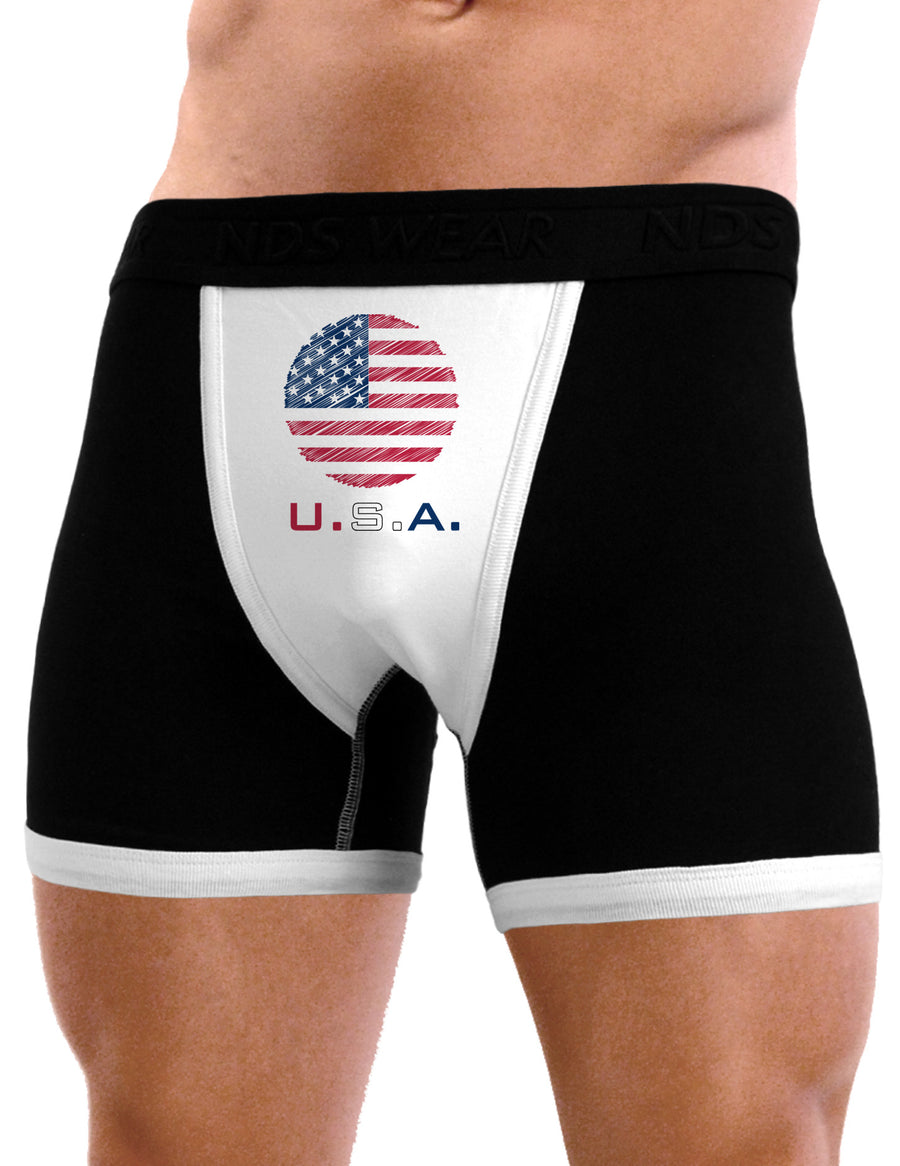 American Flag Scribble Mens NDS Wear Boxer Brief Underwear-Boxer Briefs-NDS Wear-Black-with-White-Small-Davson Sales