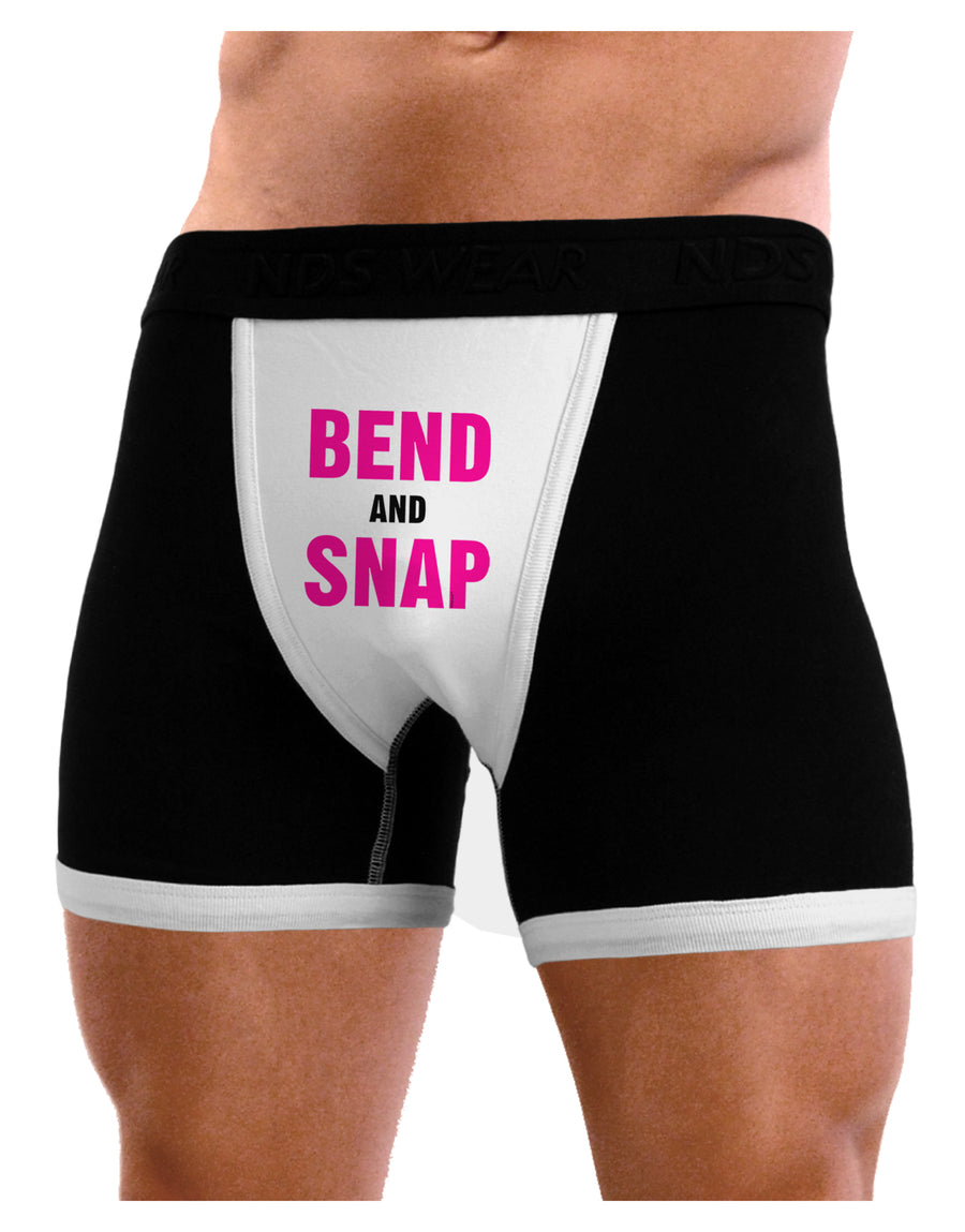 Bend and Snap Pink Text Mens NDS Wear Boxer Brief Underwear-Boxer Briefs-NDS Wear-Black-with-White-Small-Davson Sales
