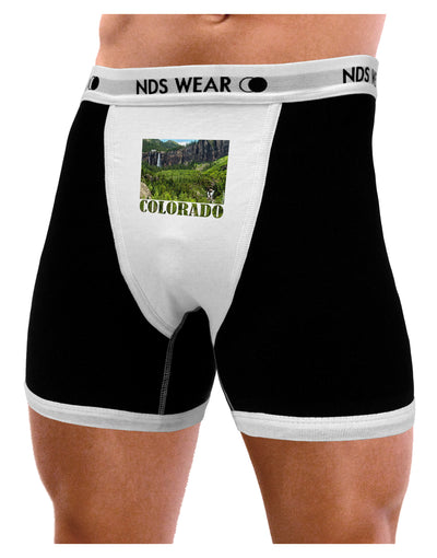 Beautiful Cliffs Colorado Mens NDS Wear Boxer Brief Underwear by NDS Wear-Boxer Briefs-NDS Wear-Black-with-White-Small-Davson Sales