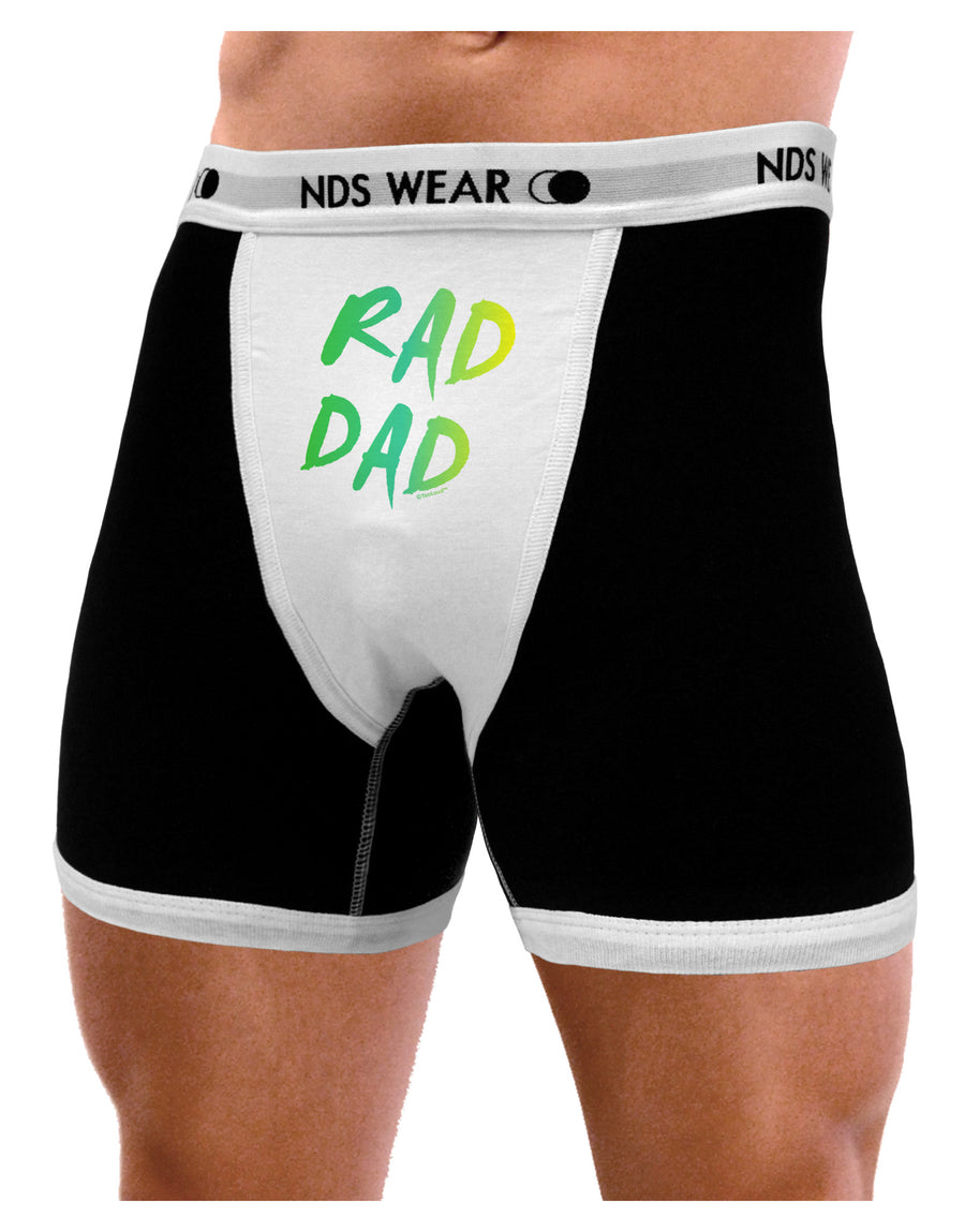 Rad Dad Design - 80s Neon Mens NDS Wear Boxer Brief Underwear-Boxer Briefs-NDS Wear-Black-with-White-Small-Davson Sales