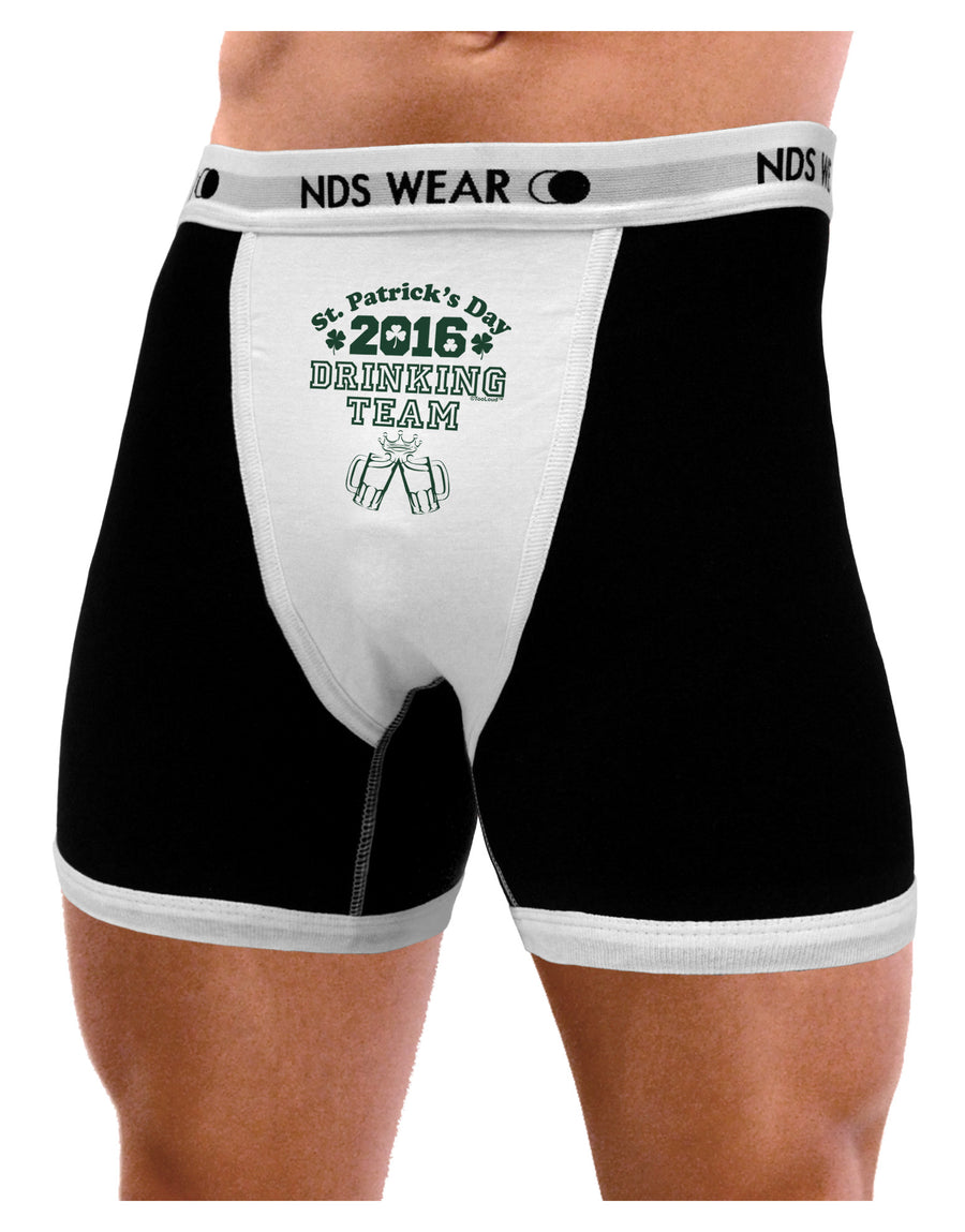 St Patricks Day Drinking Team Mens NDS Wear Boxer Brief Underwear-Boxer Briefs-NDS Wear-Black-with-White-Small-Davson Sales