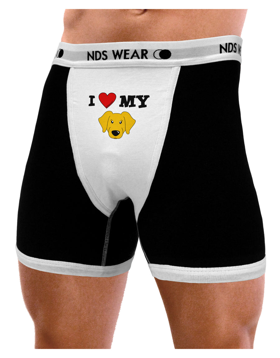 I Heart My - Cute Yellow Labrador Retriever Dog Mens NDS Wear Boxer Brief Underwear by TooLoud-Boxer Briefs-TooLoud-Black-with-White-Small-Davson Sales