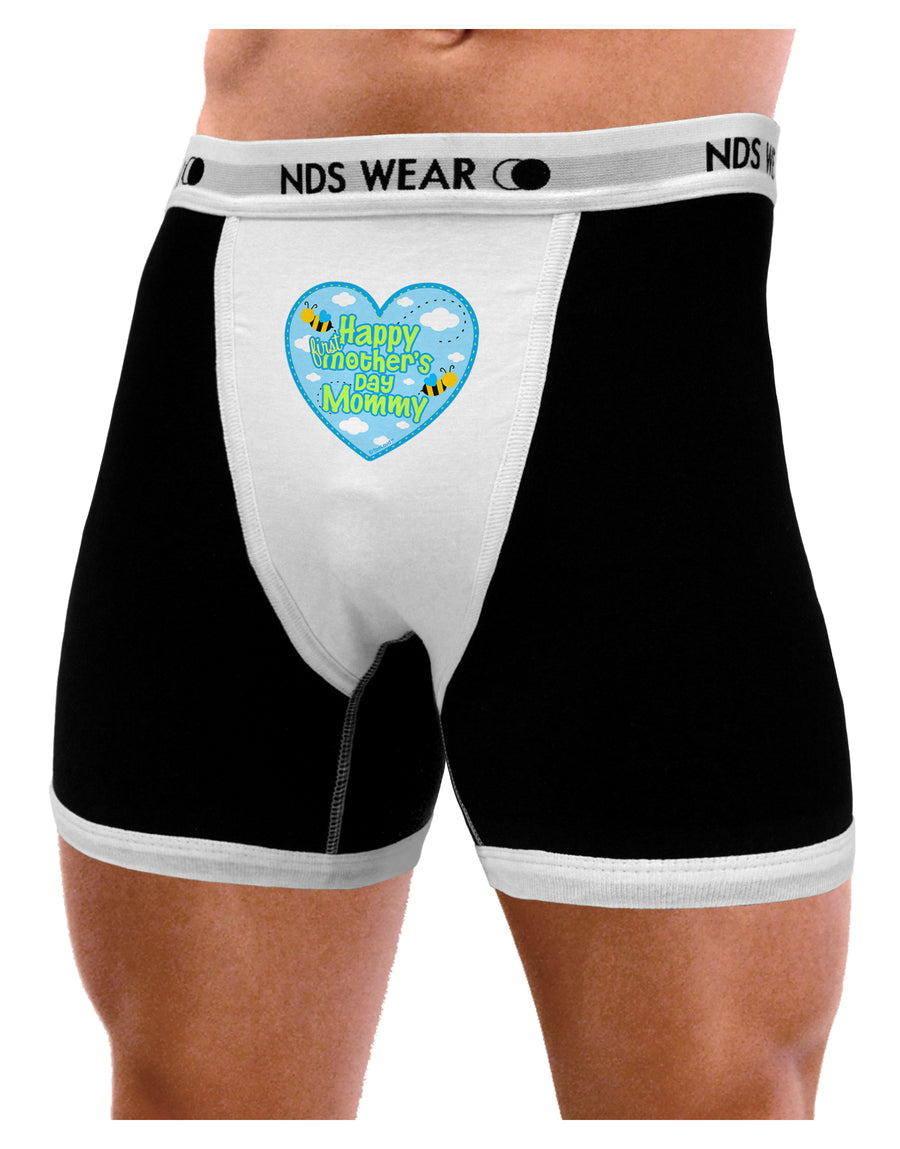 Happy First Mother's Day Mommy - Blue Mens NDS Wear Boxer Brief Underwear by TooLoud-Boxer Briefs-NDS Wear-Black-with-White-Small-Davson Sales