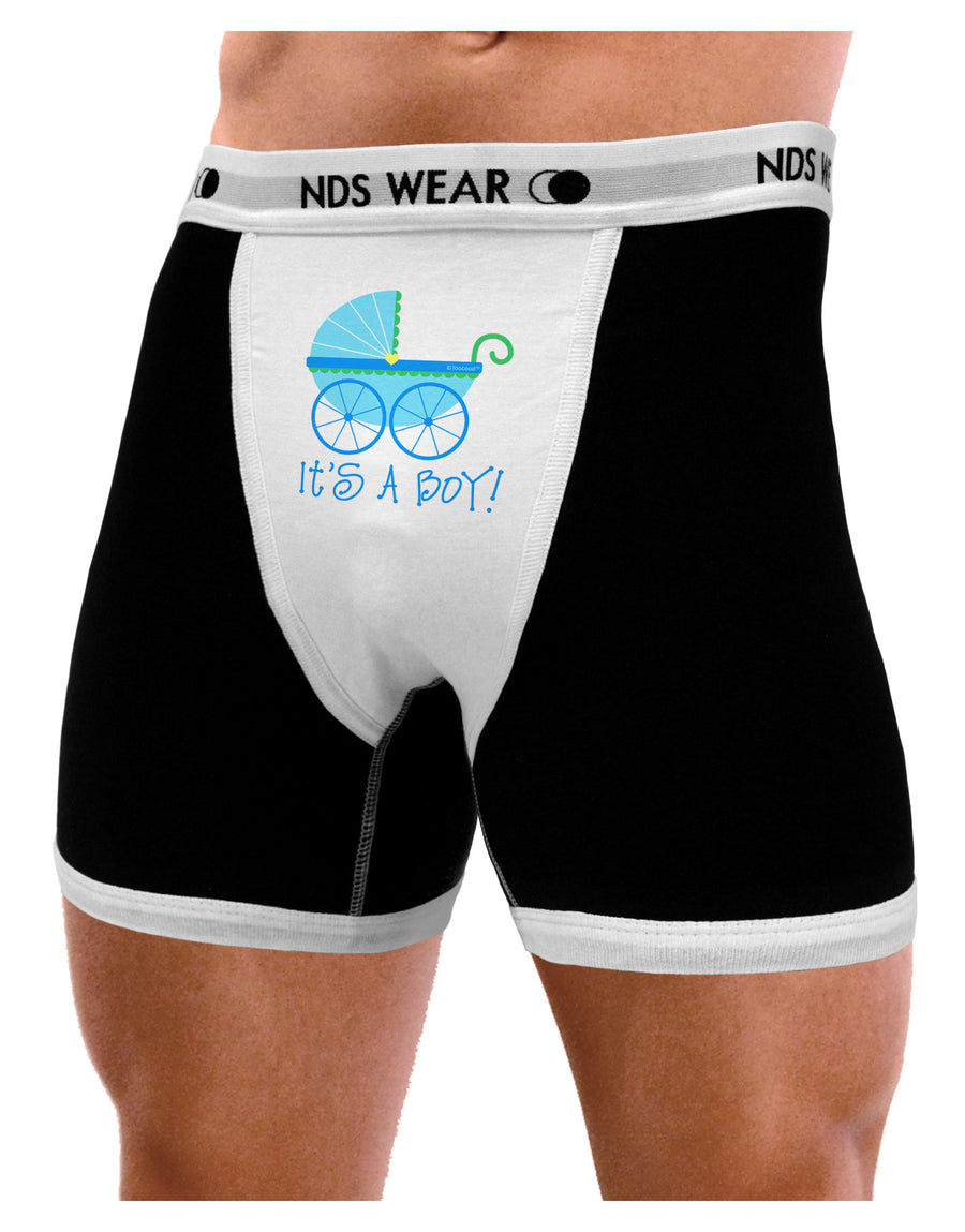 It's a Boy - Baby Boy Carriage Mens NDS Wear Boxer Brief Underwear-Boxer Briefs-NDS Wear-Black-with-White-Small-Davson Sales