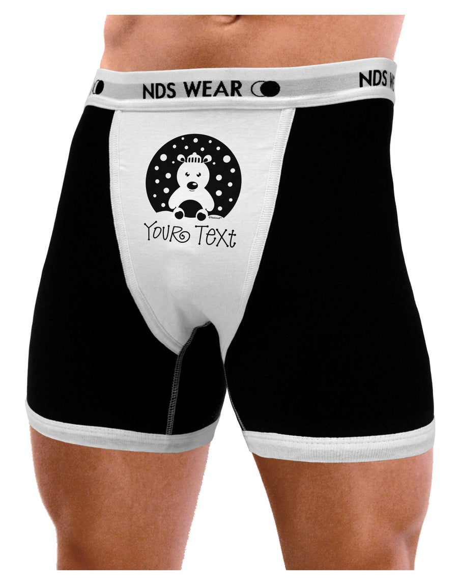 Personalized Matching Polar Bear Family Design - Your Text Mens NDS Wear Boxer Brief Underwear-Boxer Briefs-NDS Wear-Black-with-White-Small-Davson Sales