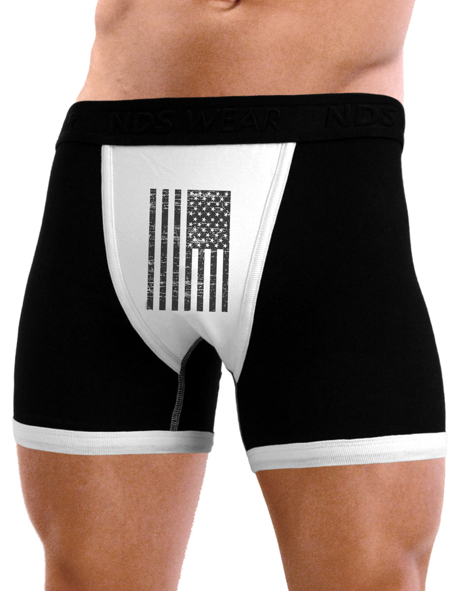 Vintage Black and White USA Flag Mens NDS Wear Boxer Brief Underwear-Boxer Briefs-NDS Wear-Black-with-White-Small-Davson Sales