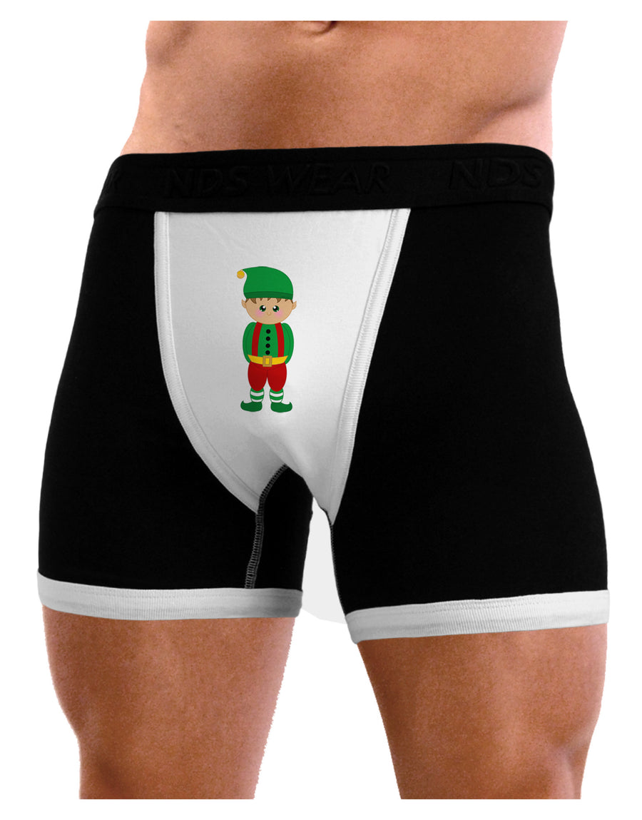 Cute Christmas Elf Boy Mens NDS Wear Boxer Brief Underwear-Boxer Briefs-NDS Wear-Black-with-White-Small-Davson Sales