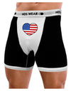 American Flag Heart Design Mens NDS Wear Boxer Brief Underwear by TooLoud-Boxer Briefs-NDS Wear-Black-with-White-Small-Davson Sales