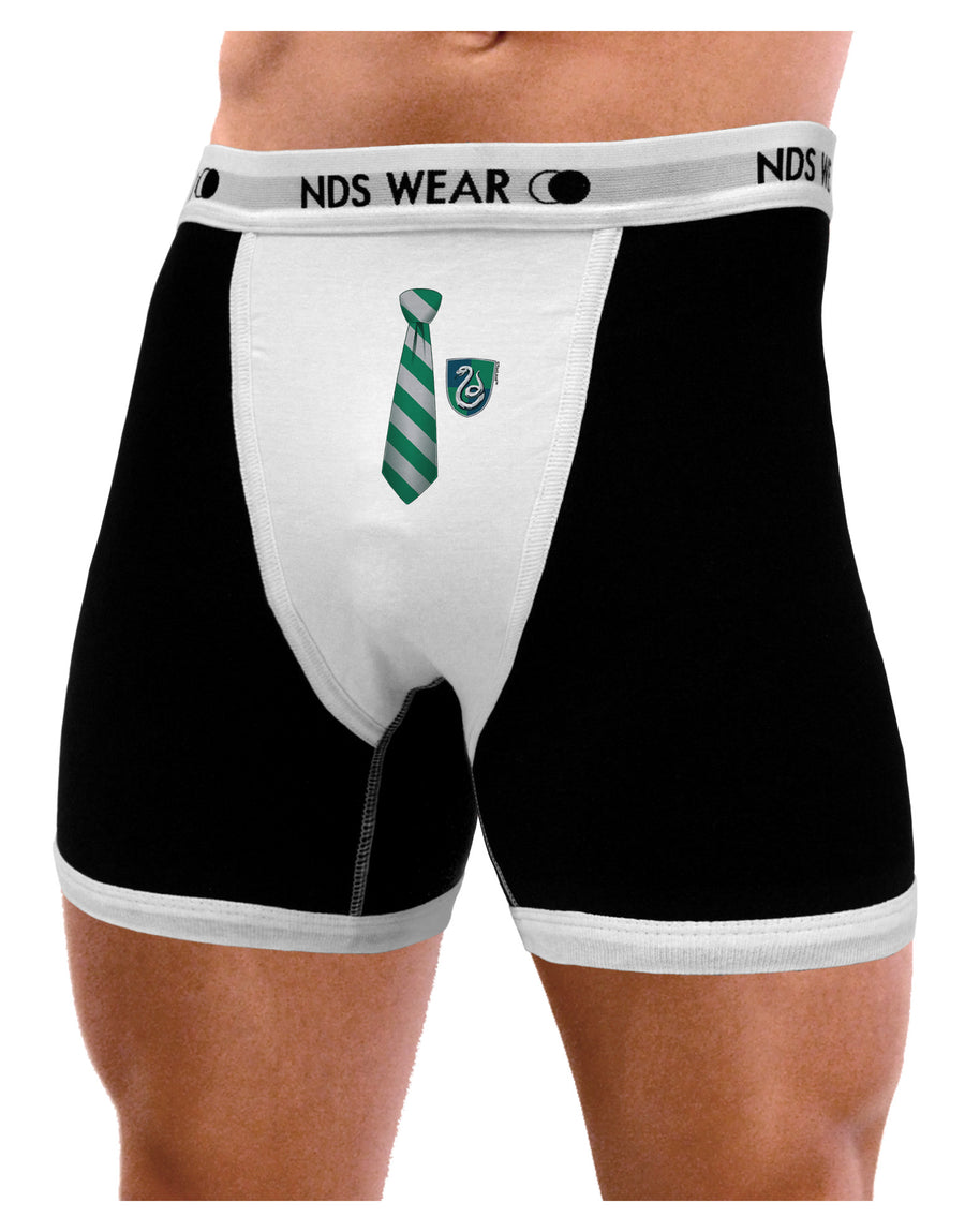 TooLoud Wizard Tie Green and Silver Mens NDS Wear Boxer Brief Underwear-Boxer Briefs-NDS Wear-Black-with-White-Small-Davson Sales