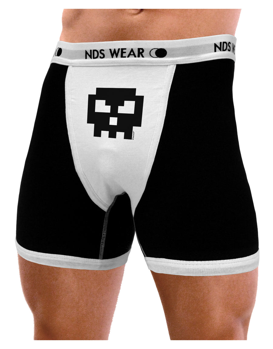 Retro 8-Bit Skull Mens NDS Wear Boxer Brief Underwear-Boxer Briefs-NDS Wear-Black-with-White-Small-Davson Sales