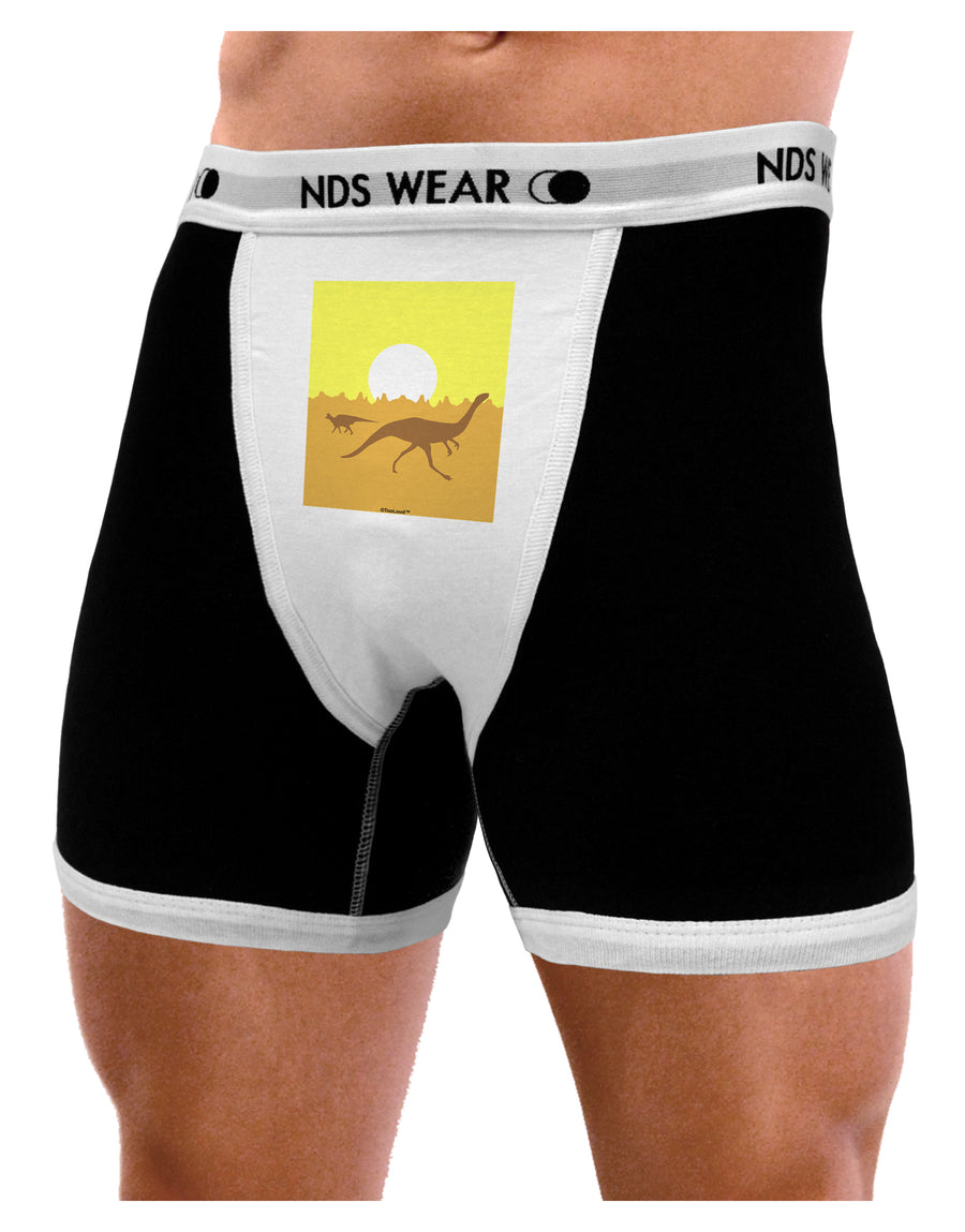 Jurassic Dinosaur Sunrise Mens NDS Wear Boxer Brief Underwear by TooLoud-Boxer Briefs-NDS Wear-Black-with-White-Small-Davson Sales