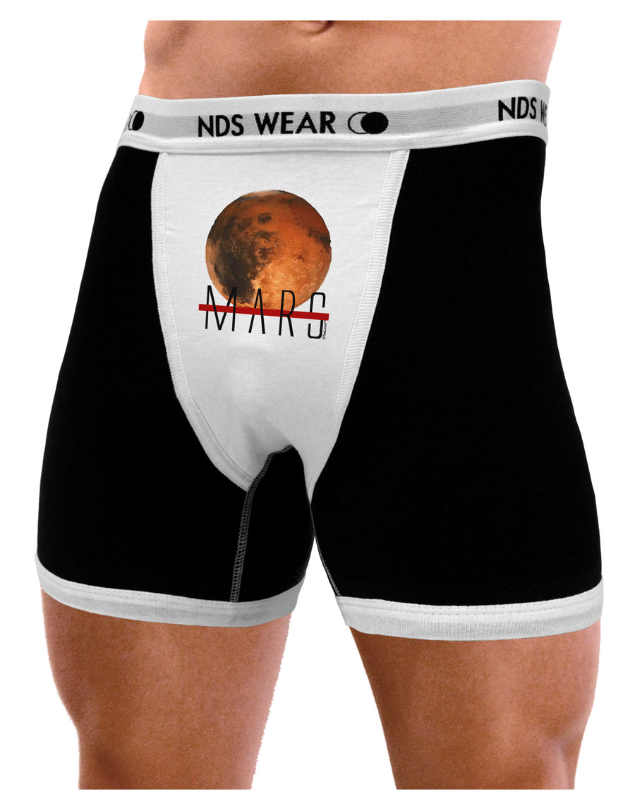 Planet Mars Text Mens NDS Wear Boxer Brief Underwear-Boxer Briefs-NDS Wear-Black-with-White-Small-Davson Sales