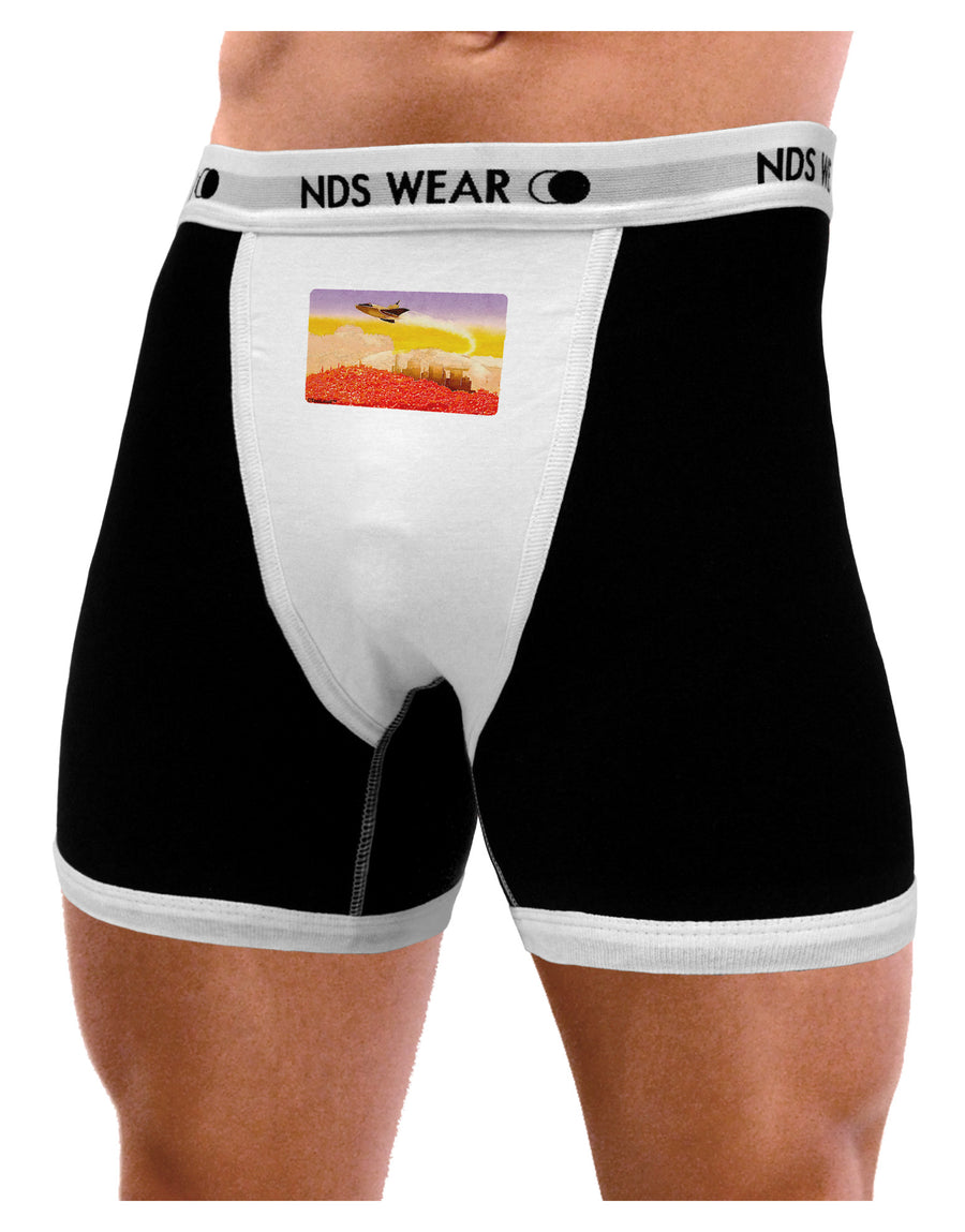 Planet Mars Watercolor Mens NDS Wear Boxer Brief Underwear-Boxer Briefs-NDS Wear-Black-with-White-Small-Davson Sales