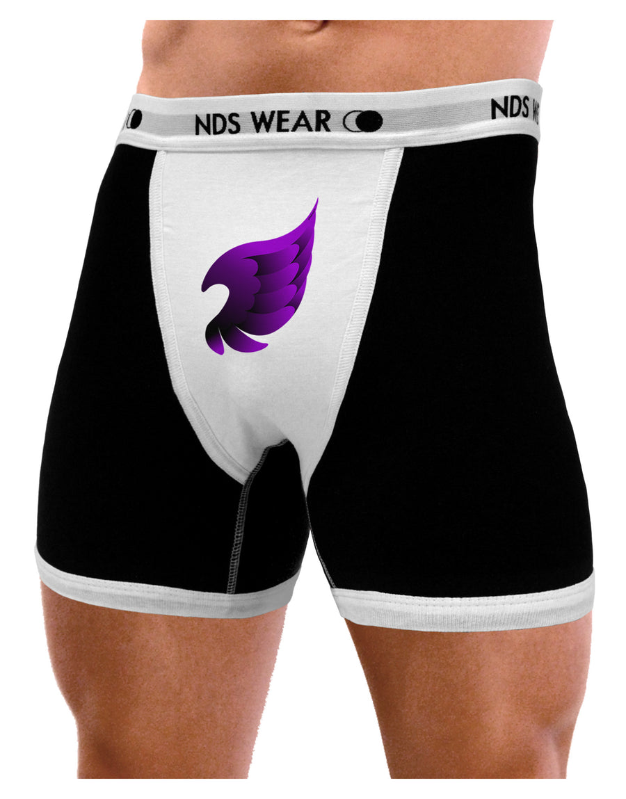 Cute Single Dark Angel Wing Black and Purple Mens NDS Wear Boxer Brief Underwear-Boxer Briefs-NDS Wear-Black-with-White-Small-Davson Sales