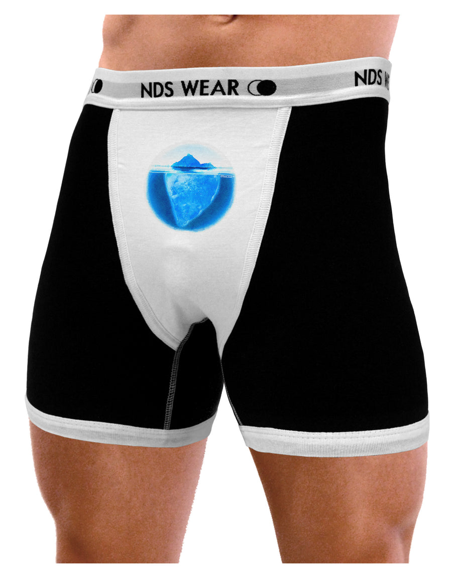 Iceberg Watercolor Mens NDS Wear Boxer Brief Underwear-Boxer Briefs-NDS Wear-Black-with-White-Small-Davson Sales