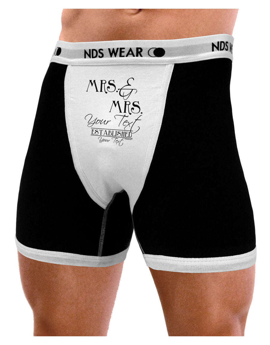 Personalized Mrs and Mrs Lesbian Wedding - Name- Established -Date- Design Mens NDS Wear Boxer Brief Underwear