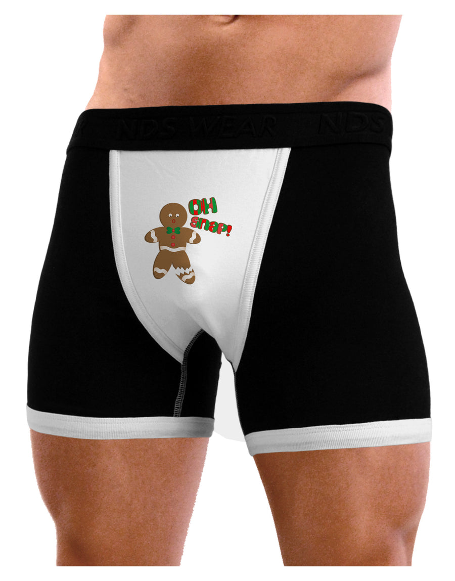 Oh Snap Gingerbread Man Christmas Mens NDS Wear Boxer Brief Underwear-Boxer Briefs-NDS Wear-Black-with-White-Small-Davson Sales