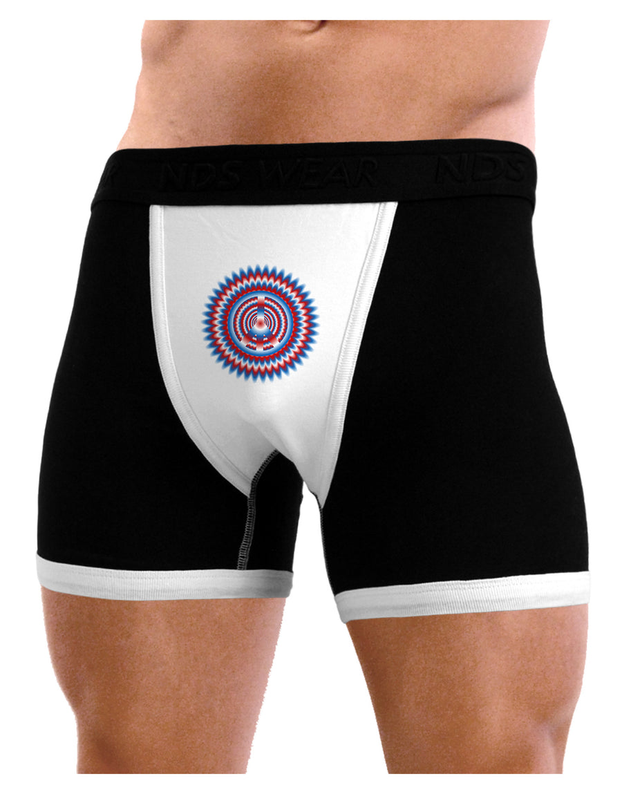 Psychedelic Peace Patriotic Mens NDS Wear Boxer Brief Underwear-Boxer Briefs-NDS Wear-Black-with-White-Small-Davson Sales