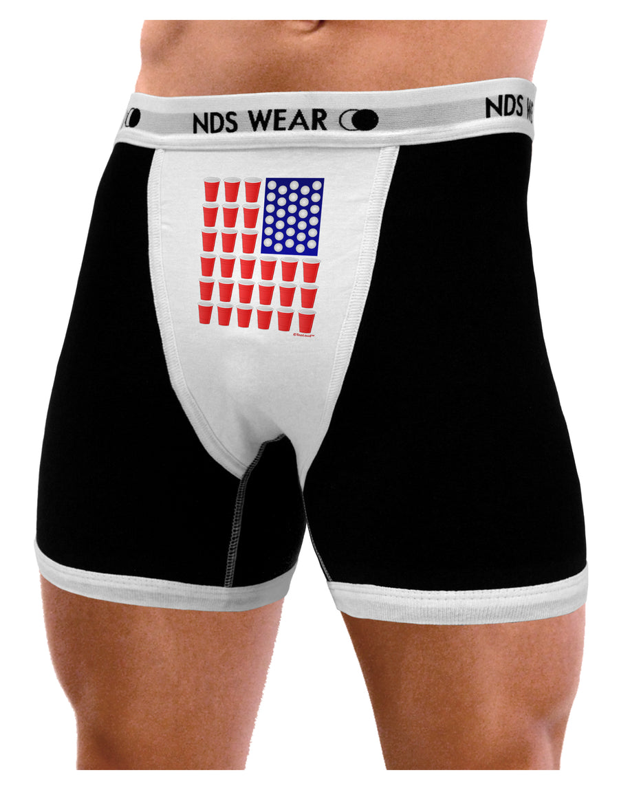 Beer Pong Flag Mens NDS Wear Boxer Brief Underwear-Boxer Briefs-NDS Wear-Black-with-White-Small-Davson Sales