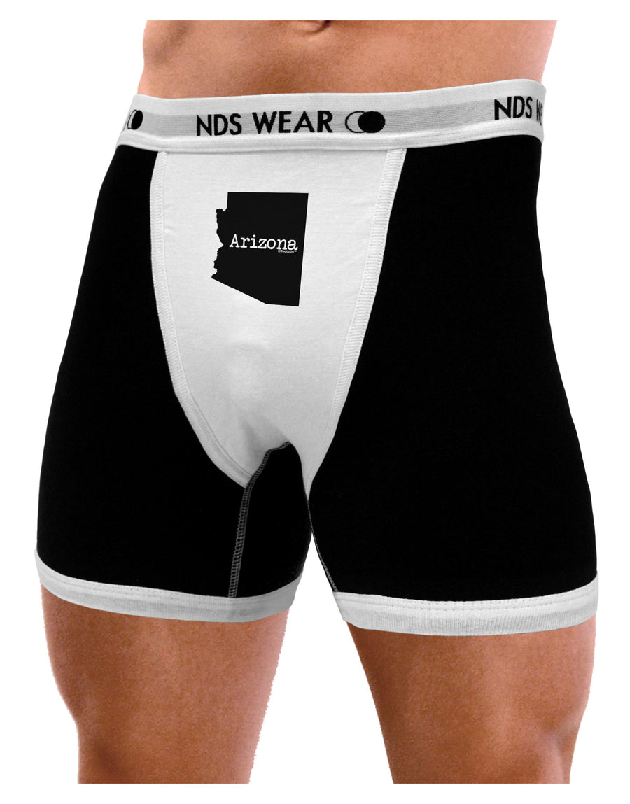 Arizona - United States Shape Mens NDS Wear Boxer Brief Underwear by TooLoud-Boxer Briefs-NDS Wear-Black-with-White-Small-Davson Sales