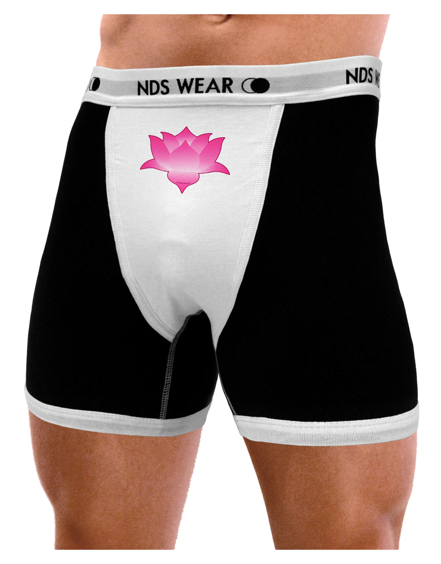 Lotus Flower Design Gradient Mens NDS Wear Boxer Brief Underwear by TooLoud-Boxer Briefs-NDS Wear-Black-with-White-Small-Davson Sales