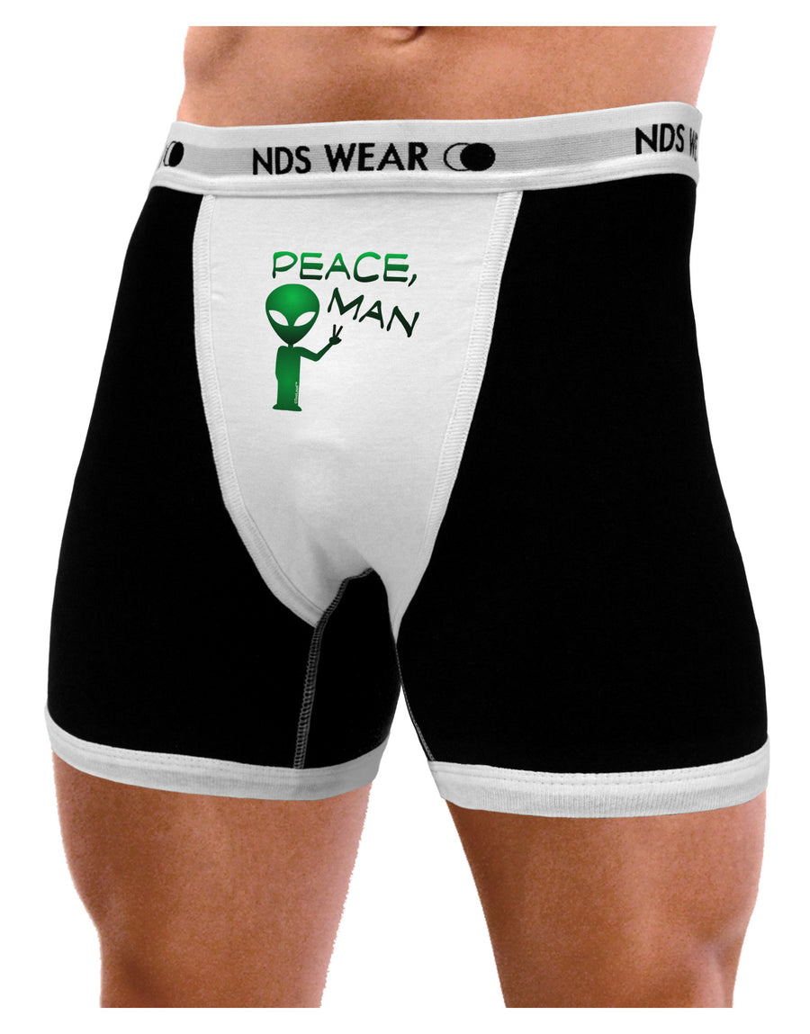 Peace Man Alien Mens NDS Wear Boxer Brief Underwear-Boxer Briefs-NDS Wear-Black-with-White-Small-Davson Sales