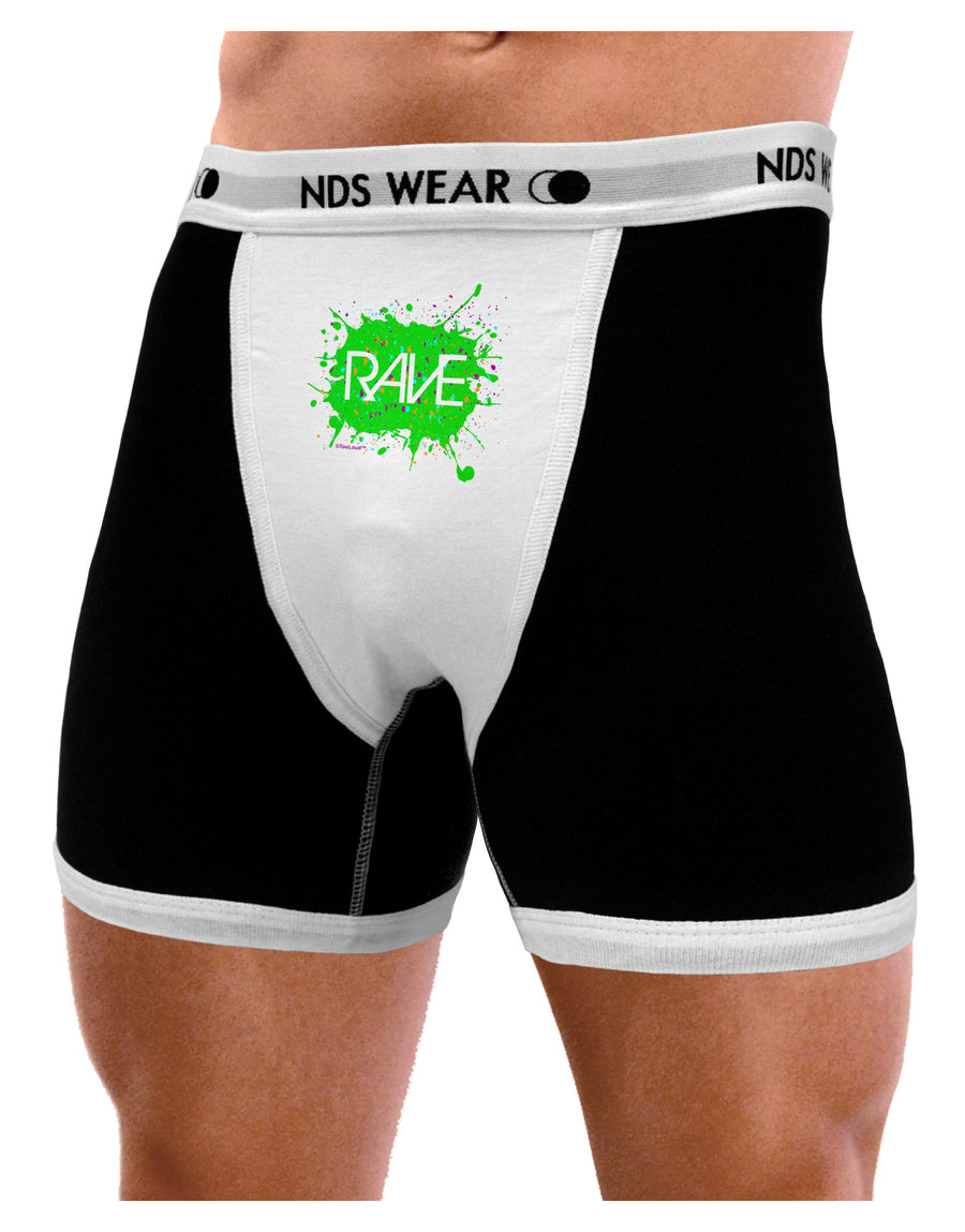 Rave Splatter Green Mens NDS Wear Boxer Brief Underwear-Boxer Briefs-NDS Wear-Black-with-White-Small-Davson Sales