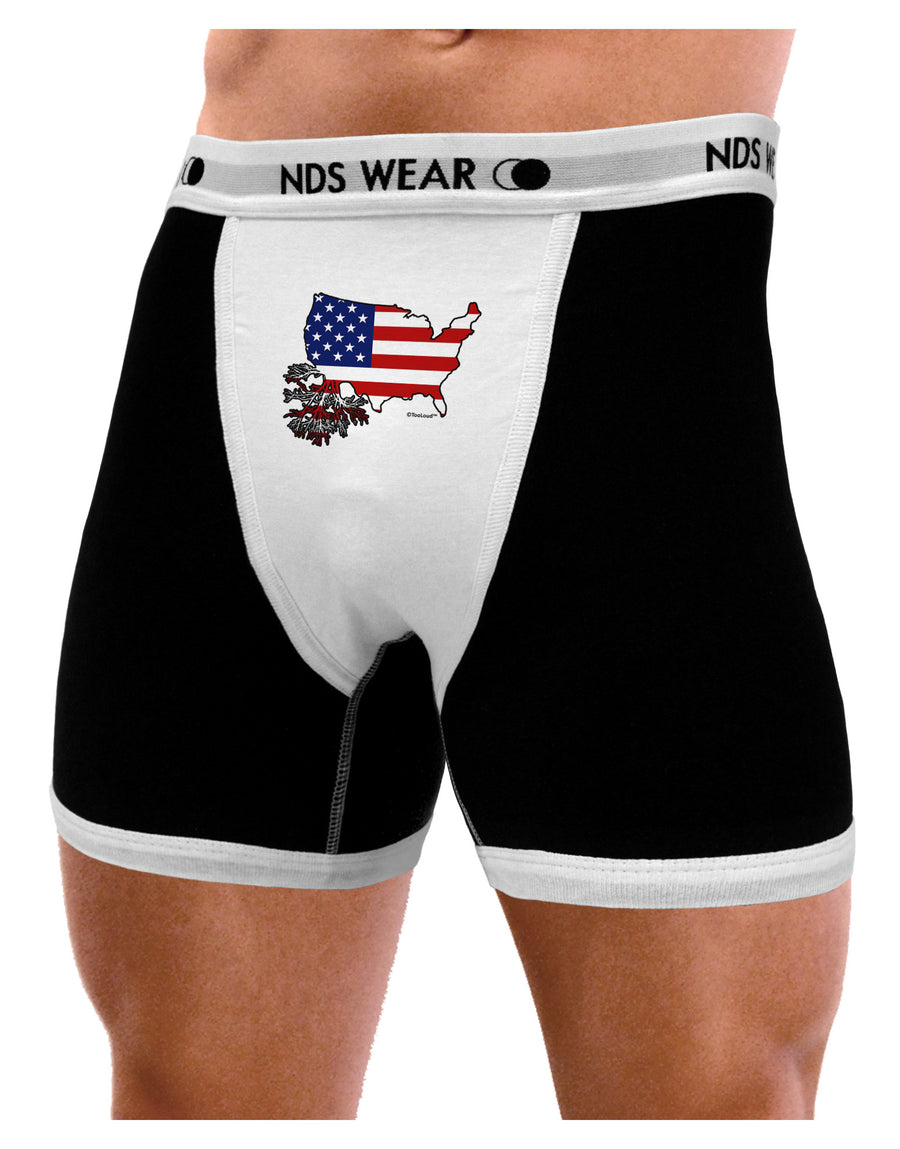 American Roots Design - American Flag Mens NDS Wear Boxer Brief Underwear by TooLoud-Boxer Briefs-NDS Wear-Black-with-White-Small-Davson Sales